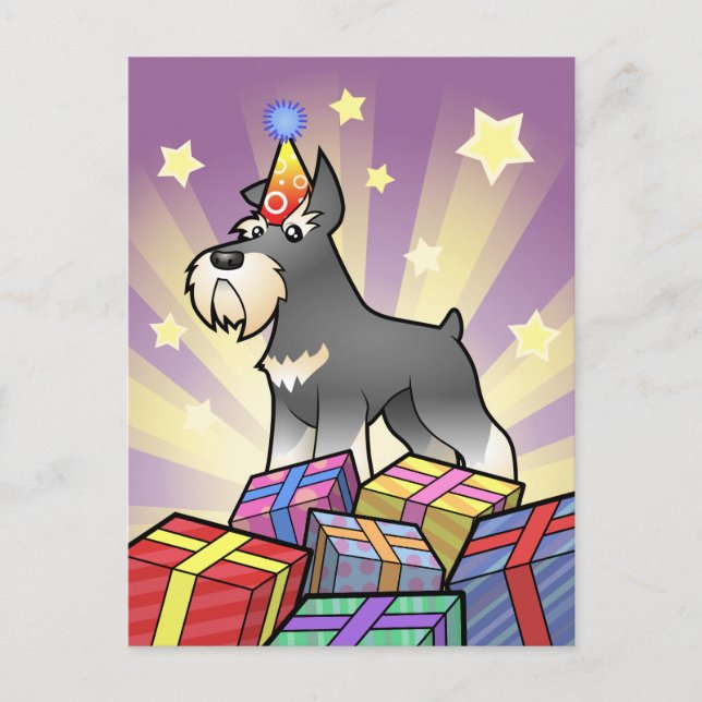 Cartão Postal Birthday Schnauzer (Frente)