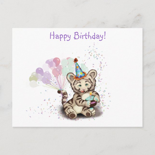 Cartão Postal Birthday Tiger (Frente)