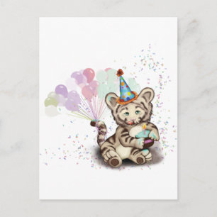 Cartão Postal Birthday Tiger