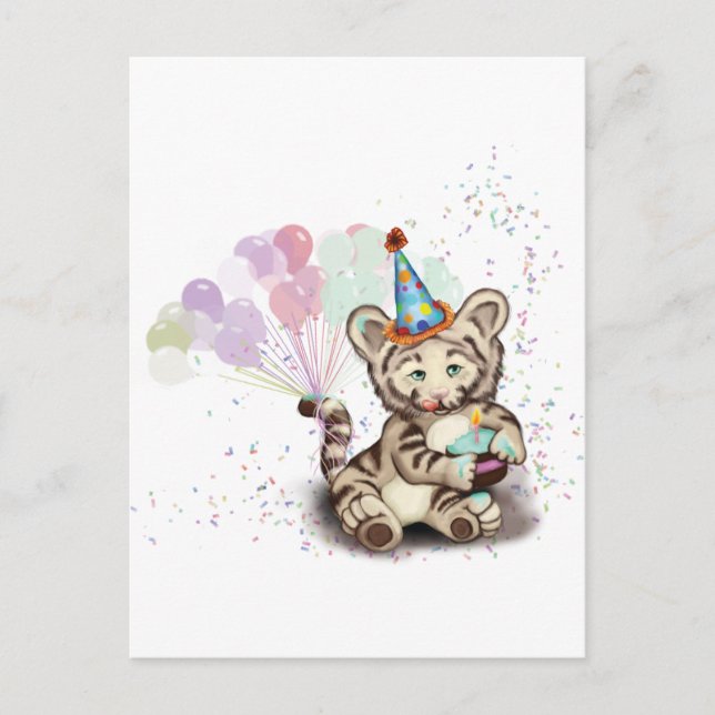 Cartão Postal Birthday Tiger (Frente)