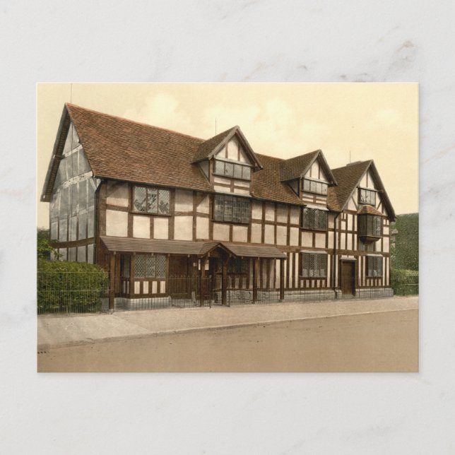 Cartão Postal Birthplace de Shakespeare, Stratford-on-Avon, Rein (Frente)