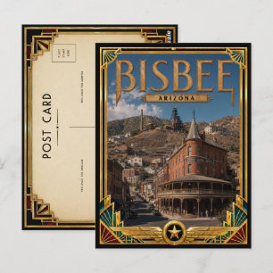 Cartão Postal Bisbee Arizona Arte Deco Vintage Idade Dourada
