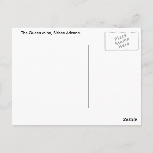 Cartão Postal Bisbee Postcard (Verso)