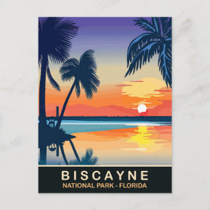 Cartão Postal Biscaia, Summer Sunset na Flórida, Viagem