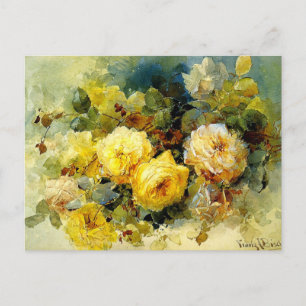 Cartão Postal Bischoff - Rosas (amarelas)