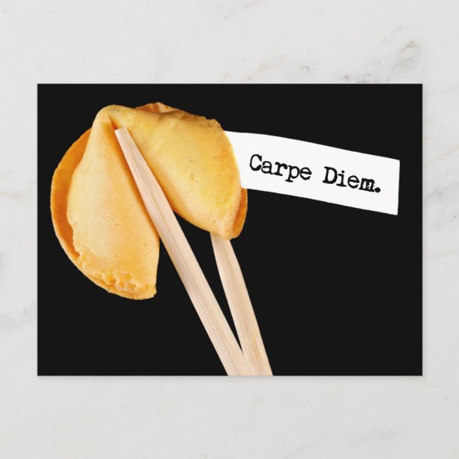 Cartão Postal Biscoito da Sorte Carpe Diem (Frente)