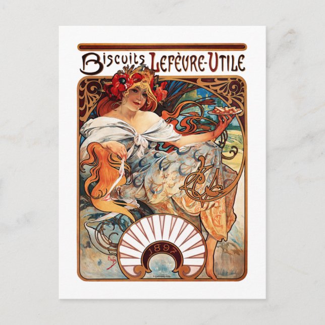 Cartão Postal Biscoito, Mucha (Frente)
