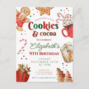 Cartão Postal Biscoitos de aniversário de Natal e Festas de caca