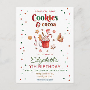 Cartão Postal Biscoitos de aniversário de Natal e Festas de caca