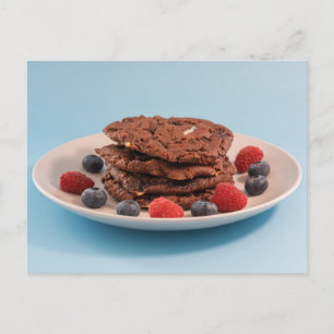 Cartão Postal Biscoitos de Chocolate com Frutas Foto de Comida