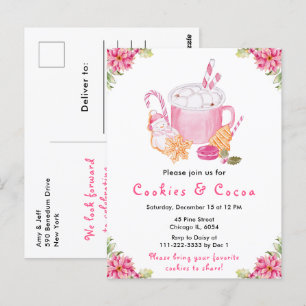 Cartão Postal Biscoitos de Natal e Cacau Rosa