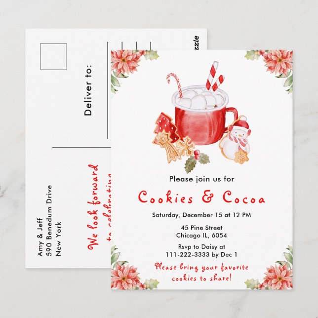 Cartão Postal Biscoitos de Natal e Cacau Tinto (Frente/Verso)