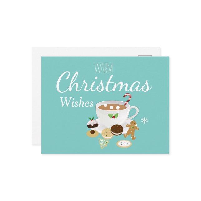 Cartão Postal Biscoitos de Natal e feriados de chocolate quente (Frente/Verso In Situ)