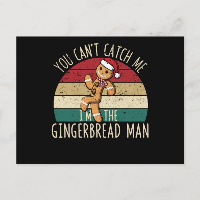 Cartão Postal Biscoitos de Natal Você não pode me pegar (Frente)