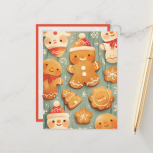 Cartão Postal Biscoitos Festivos de Gengibre