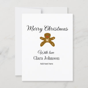 Cartão Postal Biscoitos marrons de Natal felizes adicionam nome