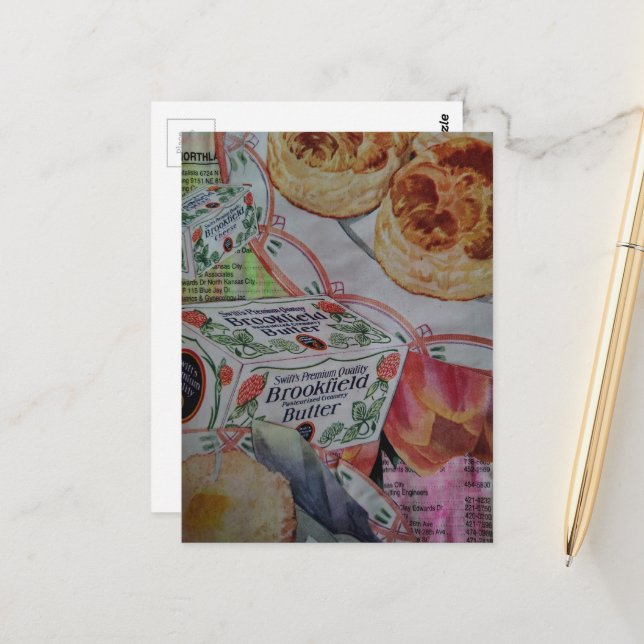 Cartão Postal biscuits and butter Collage  (Frente/Verso In Situ)