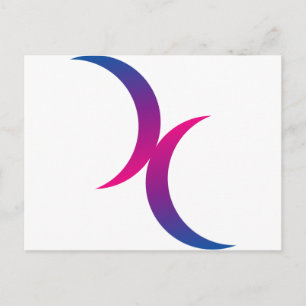 Cartão Postal Bisexual moon symbol