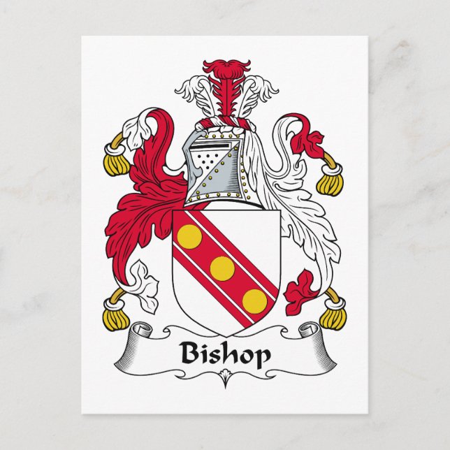 Cartão Postal Bishop Family Crest (Frente)