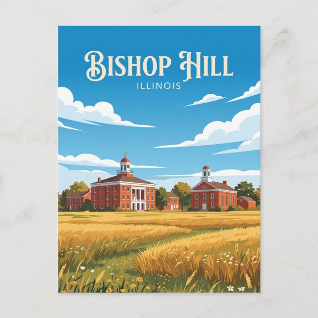 Cartão Postal Bishop Hill Illinois (Frente)