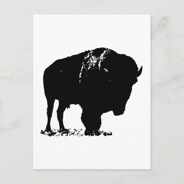 Cartão Postal Bison Buffalo, Pop de Arte Negra (Frente)