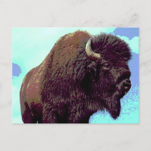 Cartão Postal Bison Pop Art