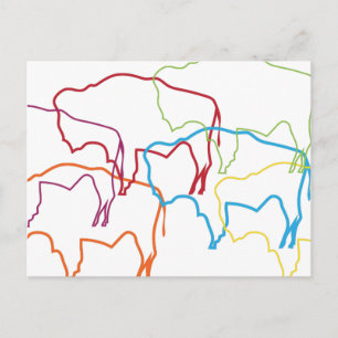 Cartão Postal bison primitivo blur