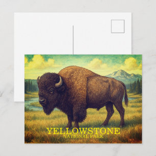 Cartão Postal Bisontes do Parque Nacional de Yellowstone, Wyomin