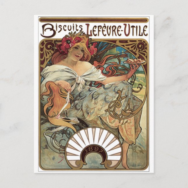 Cartão Postal Bisuits Lefevre-Utile (Frente)