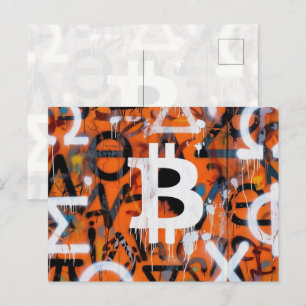 Cartão Postal "Bitcoin Graffiti" (Estilo #2) Arte de Rua