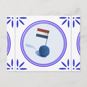Cartão Postal Bitterbal Lanche Holandês Tradicional Azulejo Delf