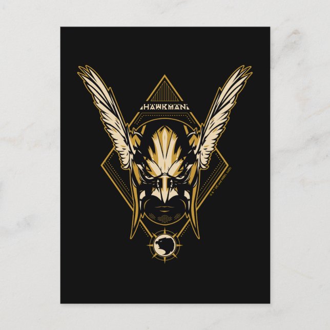 Cartão Postal Black Adam | Gráfico de Capacetes Hawkman (Frente)