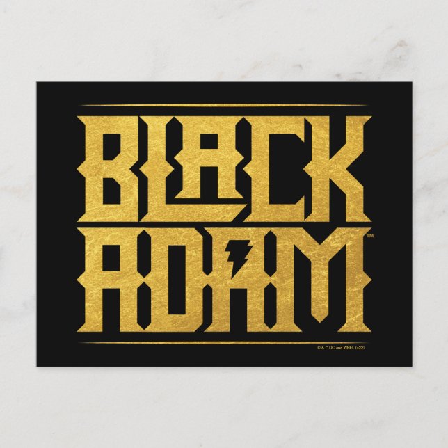Cartão Postal Black Adam Stacked Name Graphic (Frente)