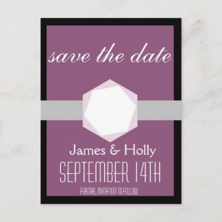 Cartão postal Black and Orchid Save the Date