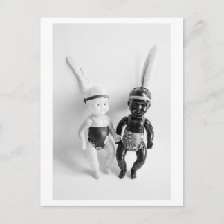 Cartão Postal Black and White Doll Indians