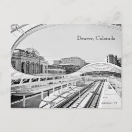 Cartão Postal Black and White Look of Union Station, Denver, CO