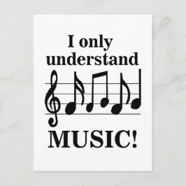 Cartão Postal Black and White Music Notes 