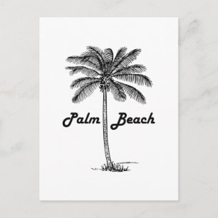 Cartão Postal Black and White Palm Beach Florida & Palm design