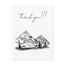 black and white sketch of Mountains