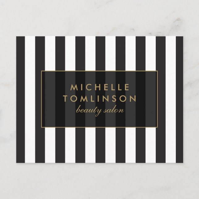 Cartão postal Black and White Strips Salon III (Frente)