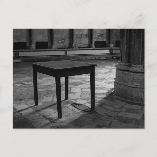 Cartão Postal Black And White Table Photograph Postcard (Frente)