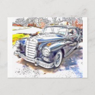 Cartão Postal Black Benz