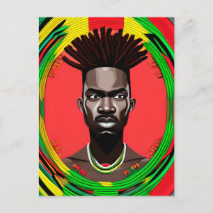 Cartão Postal Black Bruh African American Man Juneteenésimo Rei