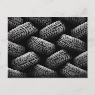 Cartão Postal Black Car Tires