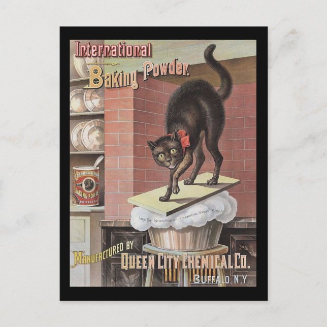Cartão Postal Black Cat Baking Soda Buffalo Nova Iorque (Frente)