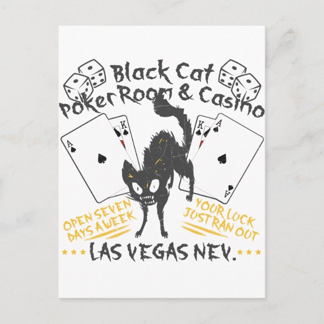 Cartão Postal Black Cat Casino (Frente)