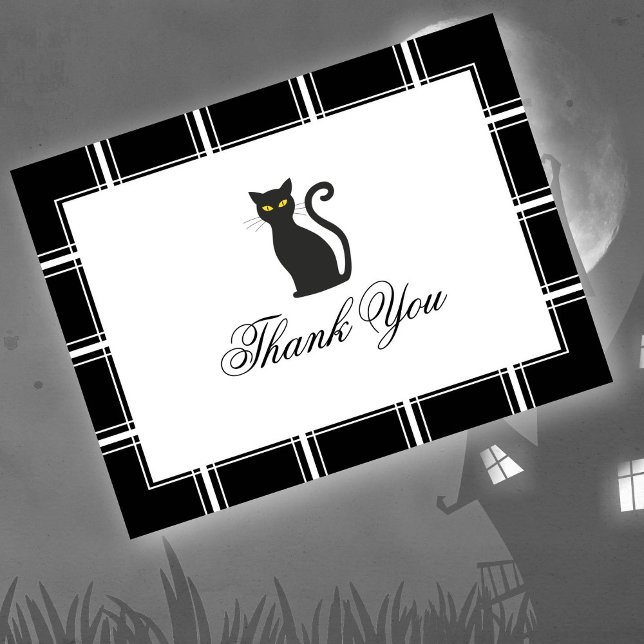 Cartão Postal Black Cat Obrigado Halloween Black (Criador carregado)