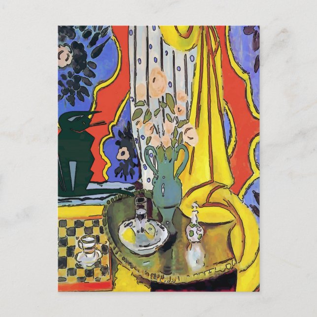 Cartão Postal Black Cat on Sofa (Frente)