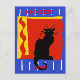 Cartão Postal Black Cat to Flame,editar texto