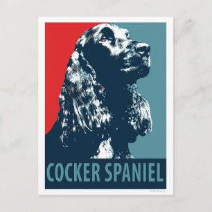 Cartão Postal Black Cocker Spaniel Hope Dog Pop Art